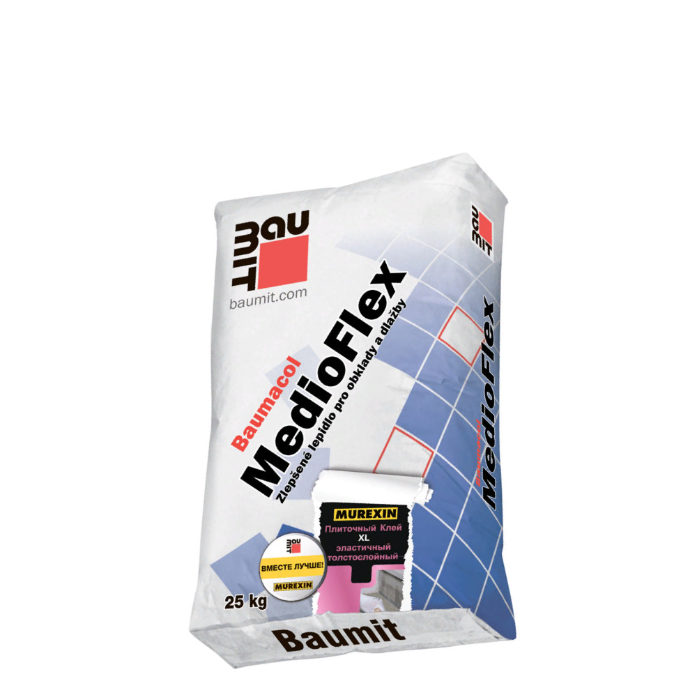 Baumit Плиточный клей толстослойный Baumacol FlexMedio, 25кг (Баумит ...