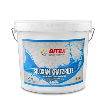 Bitex Силоксановая штукатурка "Барашек" Siloxan Kratzputz 1,5 mm Base1 (ведро 25кг)